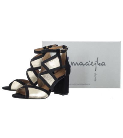 Maciejka Złote/Czarne 05181-25/00-5 (MA753-e) sandalai