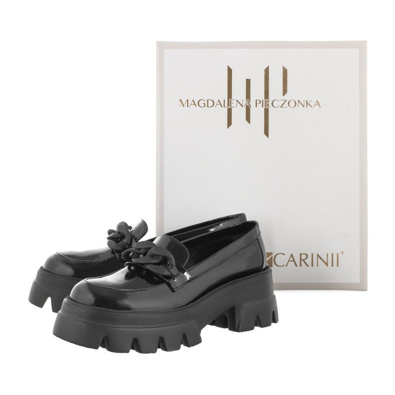Carinii Czarne Lakierowane B7624-070-000-000-000 (CI644-a) bateliai