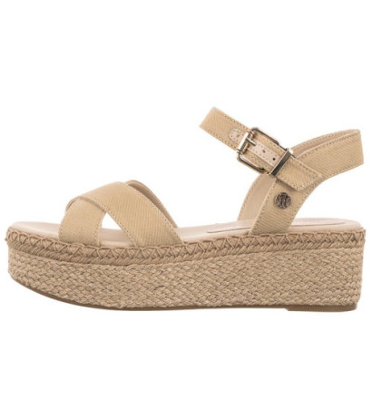 Tommy Hilfiger Shiny Touches Flatform Wedge Light Gold FW0FW06245 0LJ (TH480-a) sandalai