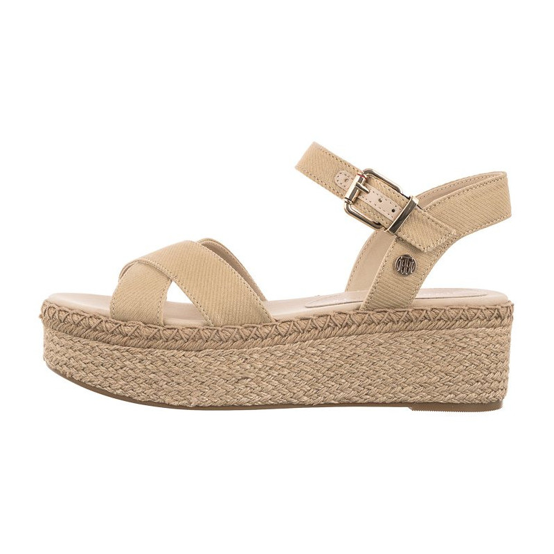 Tommy Hilfiger Shiny Touches Flatform Wedge Light Gold FW0FW06245 0LJ (TH480-a) sandalai