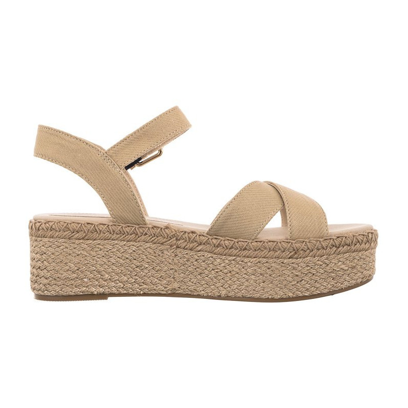Tommy Hilfiger Shiny Touches Flatform Wedge Light Gold FW0FW06245 0LJ (TH480-a) sandalai