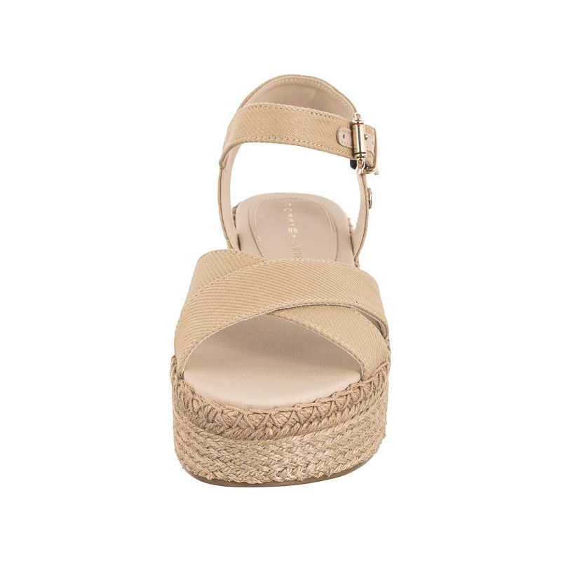 Tommy Hilfiger Shiny Touches Flatform Wedge Light Gold FW0FW06245 0LJ (TH480-a) sandalai
