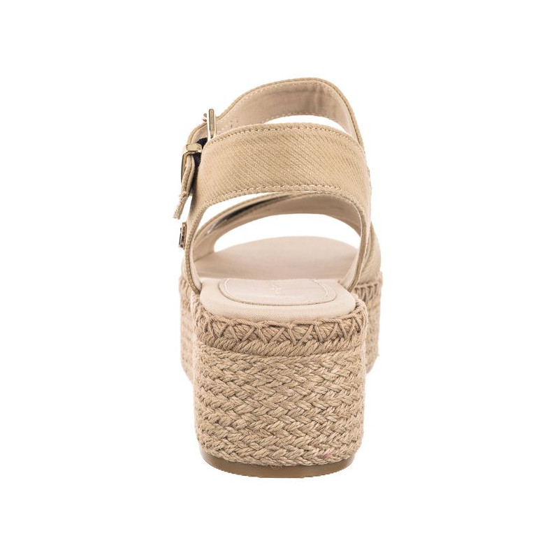 Tommy Hilfiger Shiny Touches Flatform Wedge Light Gold FW0FW06245 0LJ (TH480-a) sandalai