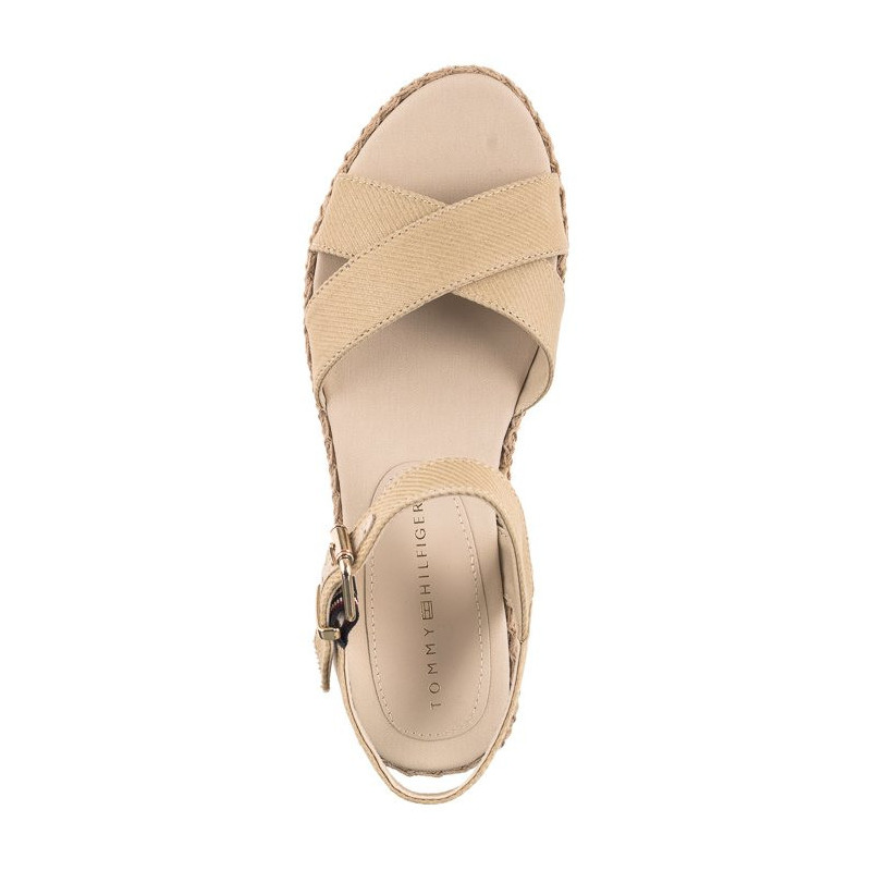 Tommy Hilfiger Shiny Touches Flatform Wedge Light Gold FW0FW06245 0LJ (TH480-a) sandalai
