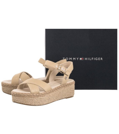 Tommy Hilfiger Shiny Touches Flatform Wedge Light Gold FW0FW06245 0LJ (TH480-a) sandalai