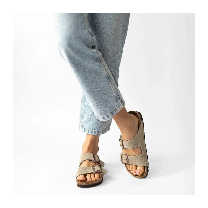 Birkenstock Arizona BS Soft Footbed Taupe 0951303 (BK180-a) Moteriški batai/šlepetės