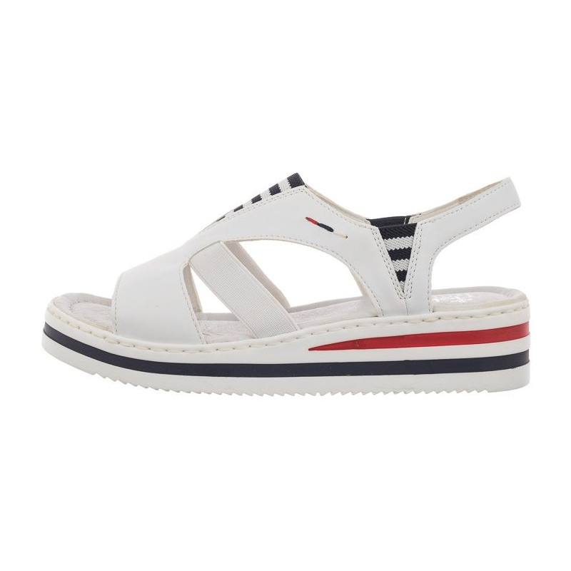 Rieker Białe V02Y5-80 White (RI1-a) sandalai