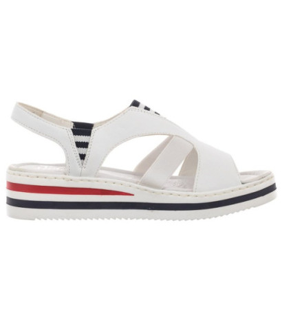 Rieker Białe V02Y5-80 White (RI1-a) sandalai