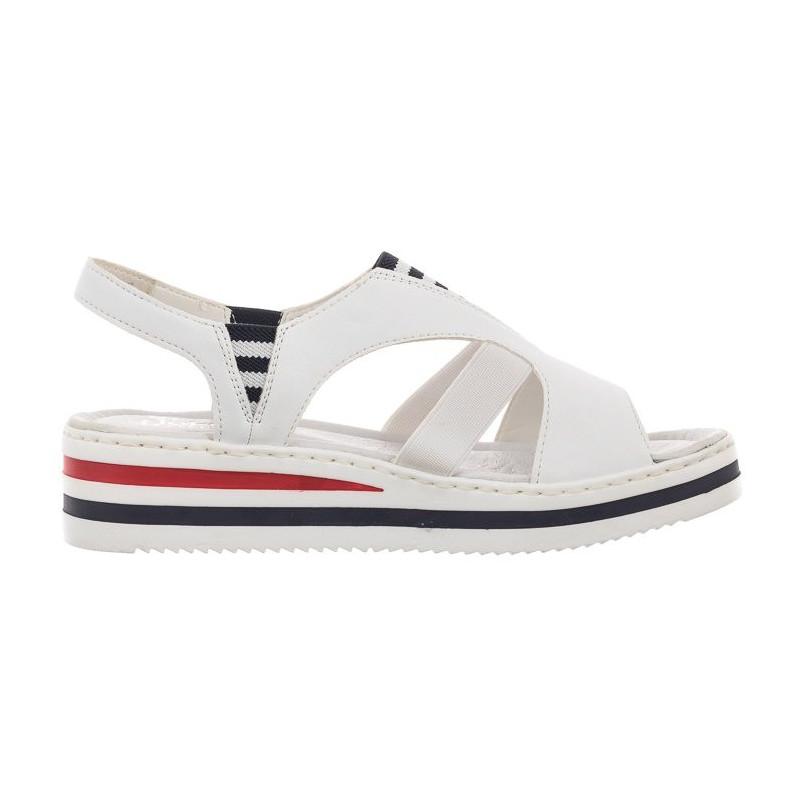 Rieker Białe V02Y5-80 White (RI1-a) sandalai