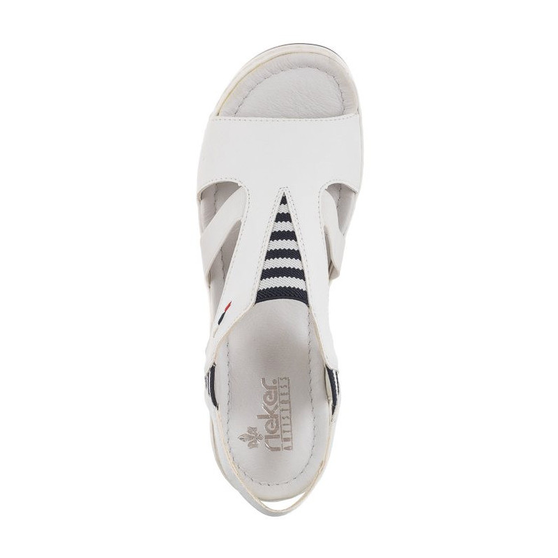 Rieker Białe V02Y5-80 White (RI1-a) sandalai