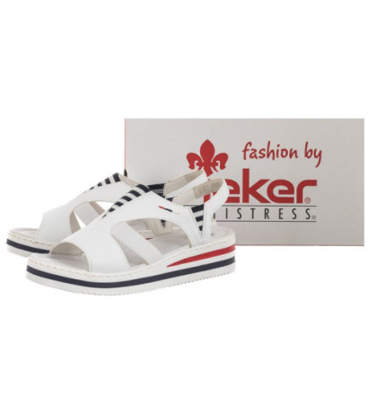 Rieker Białe V02Y5-80 White (RI1-a) sandalai