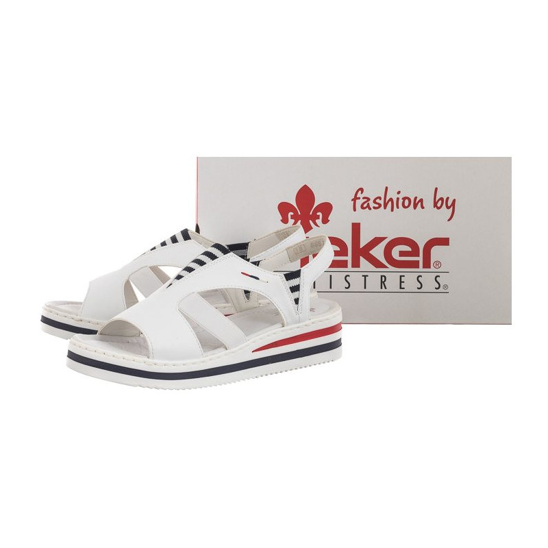 Rieker Białe V02Y5-80 White (RI1-a) sandalai