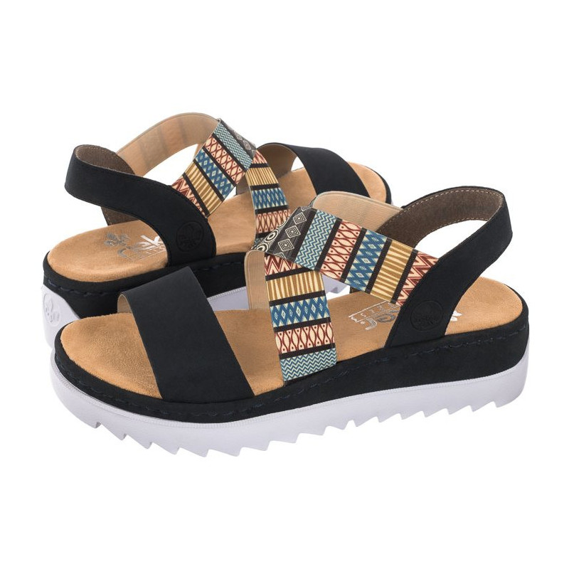 Rieker Granatowe V44G8-14 Blue Combination (RI2-b) sandalai