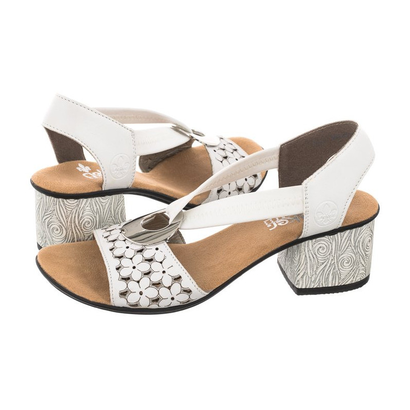 Rieker Białe 64677-80 White (RI12-a) sandalai