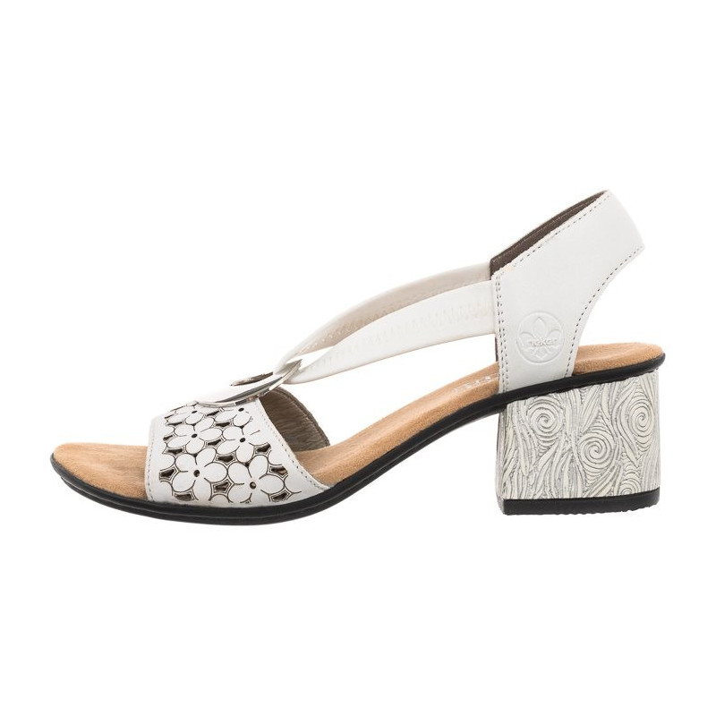 Rieker Białe 64677-80 White (RI12-a) sandalai