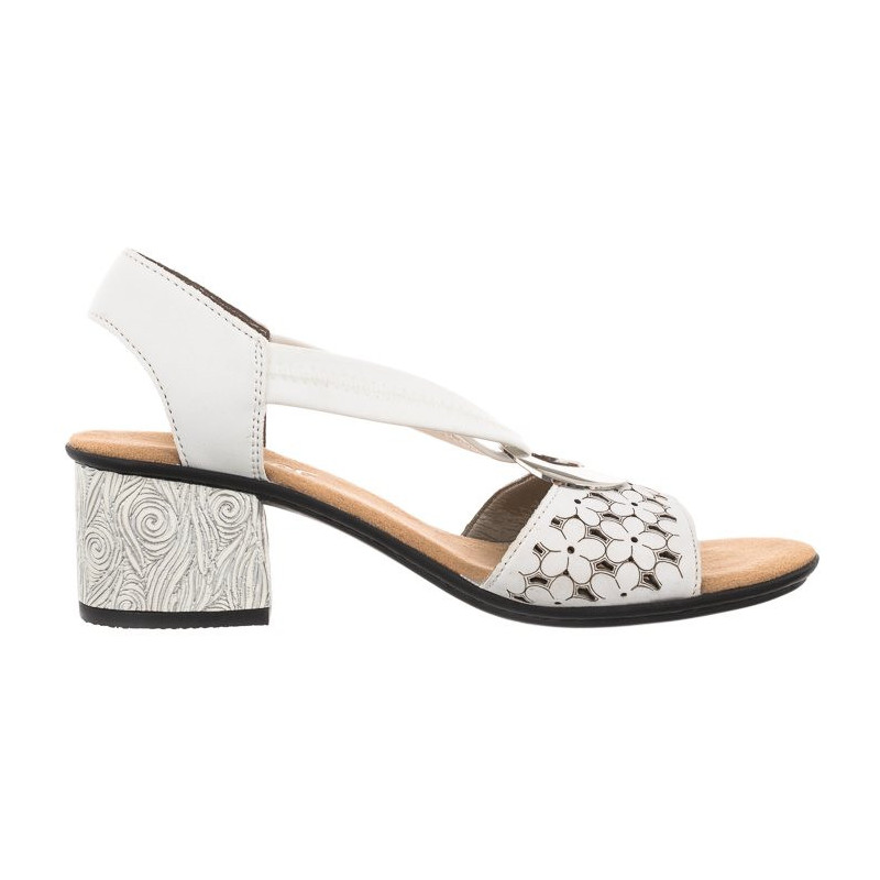 Rieker Białe 64677-80 White (RI12-a) sandalai