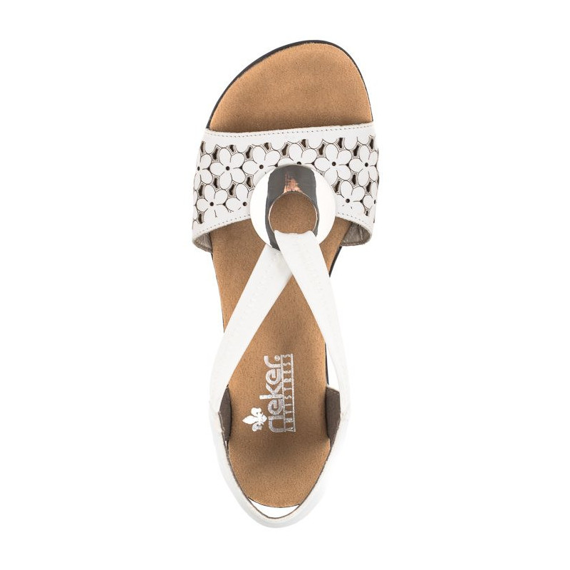 Rieker Białe 64677-80 White (RI12-a) sandalai