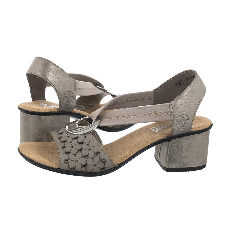 Rieker Białe 64677-64 Beige (RI12-b) sandalai
