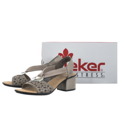 Rieker Białe 64677-64 Beige (RI12-b) sandalai