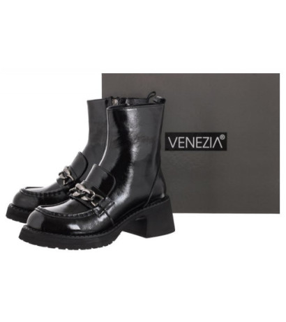 Venezia Czarne Lakierowane 4152625 (VE668-a) bateliai
