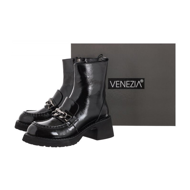 Venezia Czarne Lakierowane 4152625 (VE668-a) bateliai