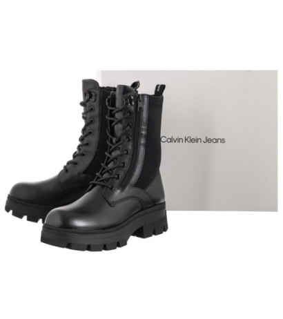 Calvin Klein Chunky Combat Laceup Zip YW0YW00740 Black (CK181-a) batai