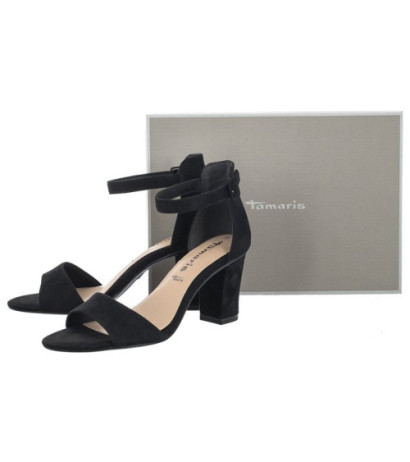 Tamaris Czarne 1-28396-20 004 Black Suede (TM439-b) sandalai