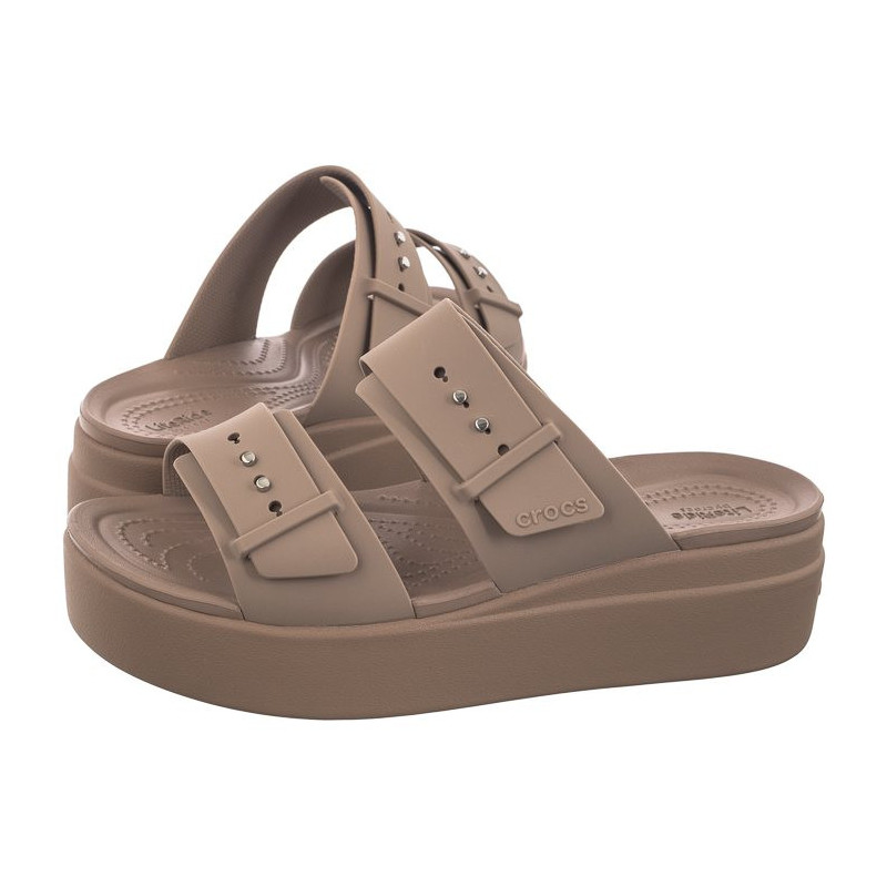 Crocs Brooklyn Buckle Low Wedge Bone 207431-2Q9 (CR293-c) Moteriški batai/šlepetės