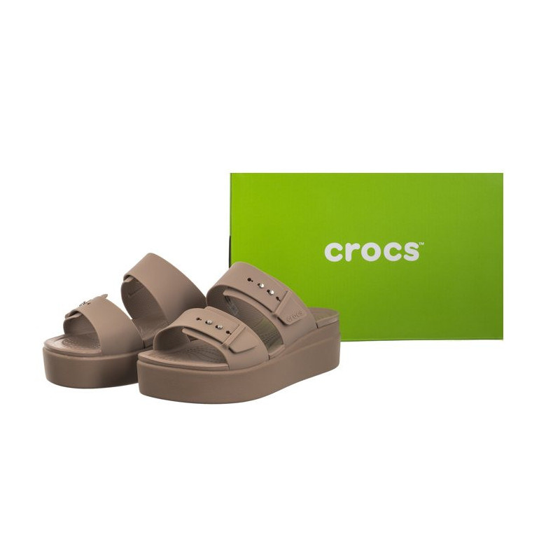 Crocs Brooklyn Buckle Low Wedge Bone 207431-2Q9 (CR293-c) Moteriški batai/šlepetės