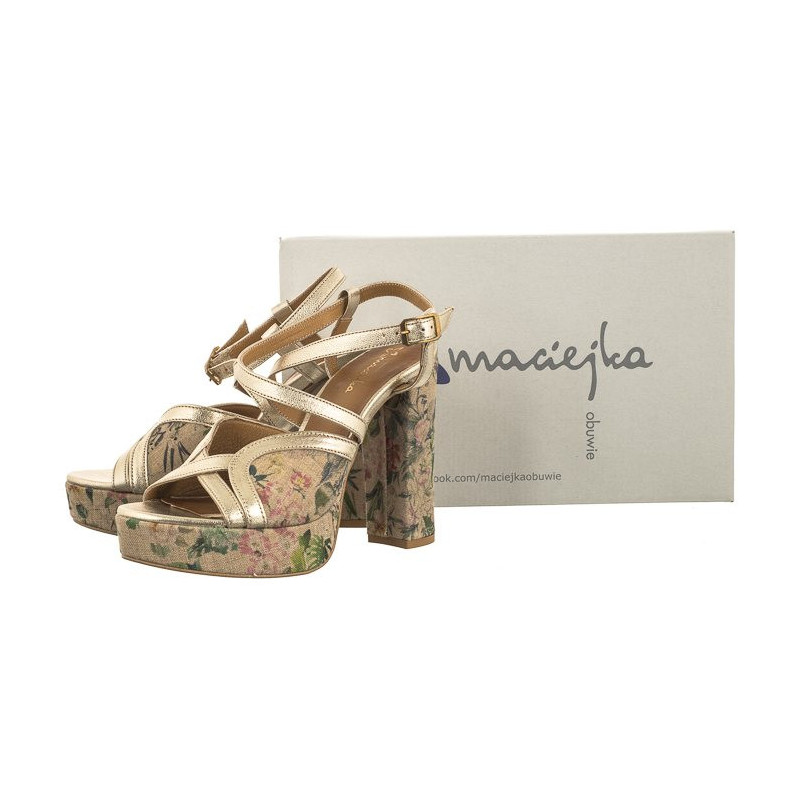 Maciejka Złote/Kwiaty 06084-25/00-1 (MA1098-a) sandalai