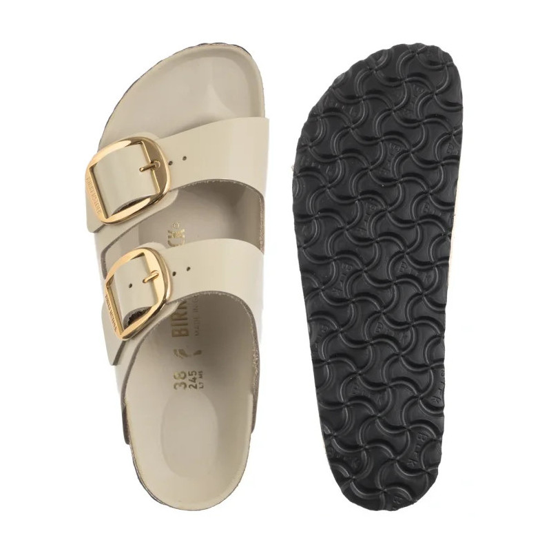 Birkenstock Arizona Big Buckle High-Shine Ecru 1026128 (BK239-g) Moteriški batai/šlepetės