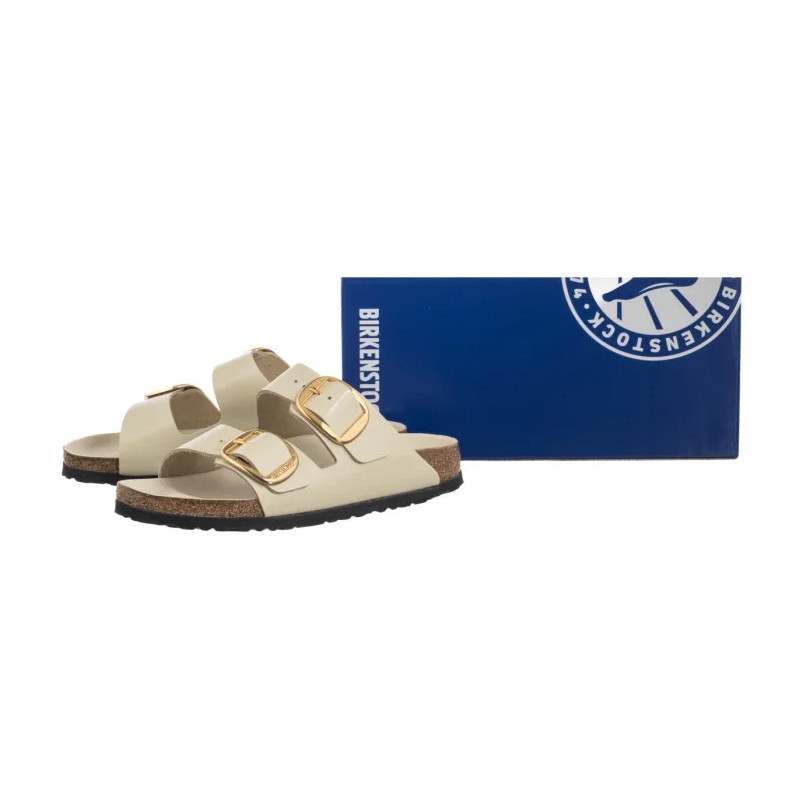 Birkenstock Arizona Big Buckle High-Shine Ecru 1026128 (BK239-g) Moteriški batai/šlepetės
