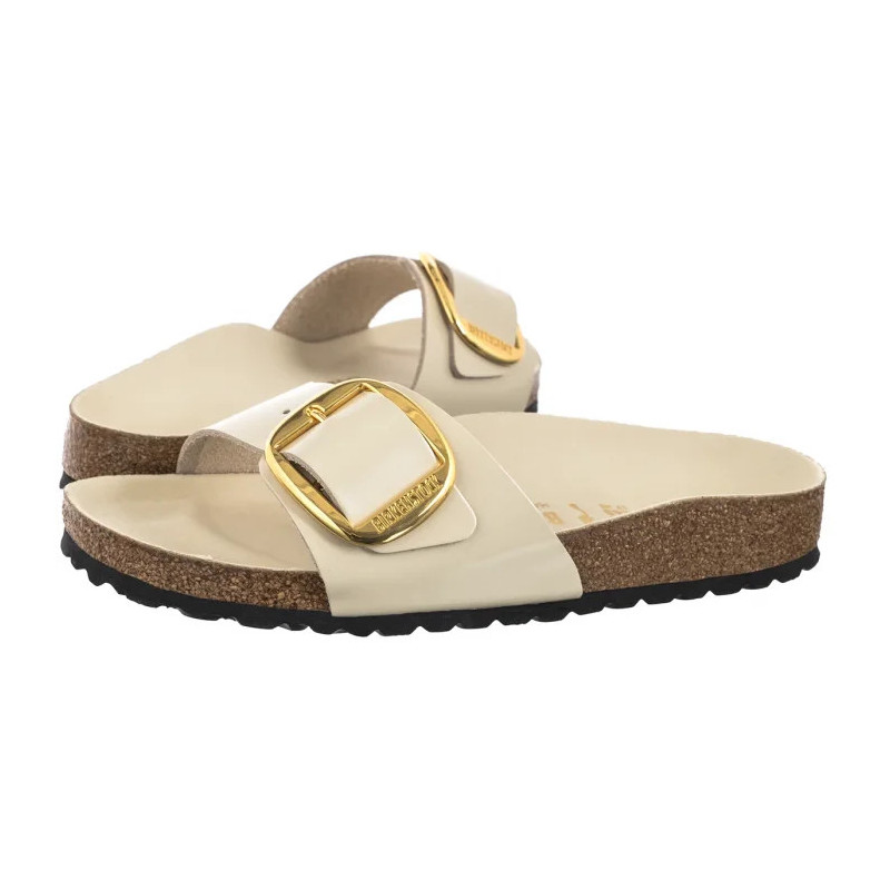 Birkenstock Madrid Big Buckle High-Shine Ecru 1025298 (BK238-g) Moteriški batai/šlepetės