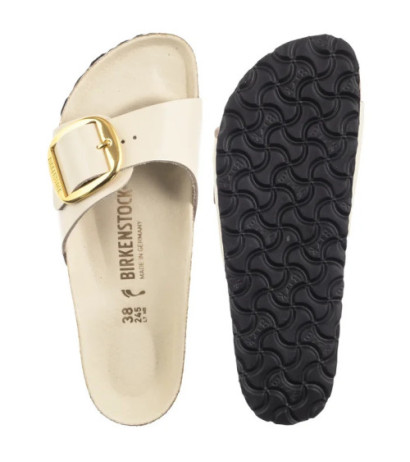 Birkenstock Madrid Big Buckle High-Shine Ecru 1025298 (BK238-g) Moteriški batai/šlepetės
