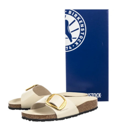 Birkenstock Madrid Big Buckle High-Shine Ecru 1025298 (BK238-g) Moteriški batai/šlepetės