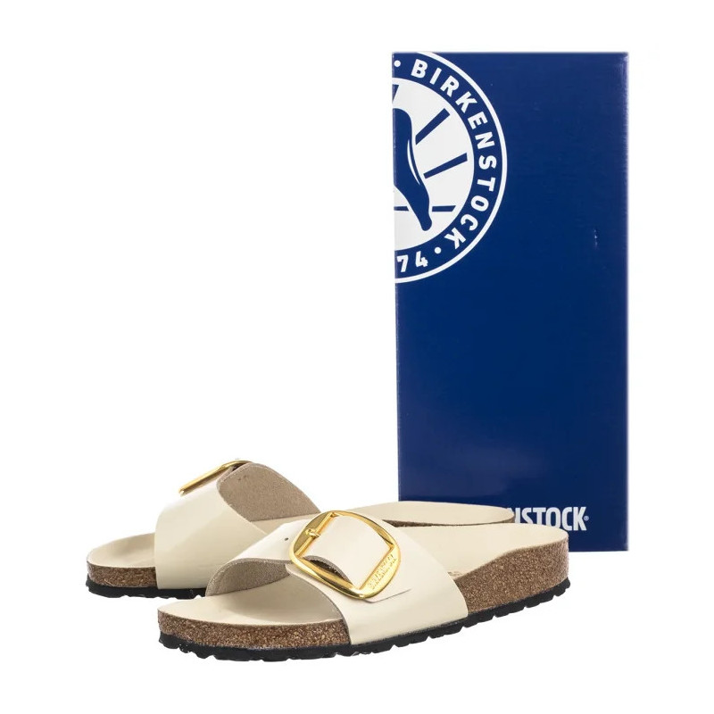 Birkenstock Madrid Big Buckle High-Shine Ecru 1025298 (BK238-g) Moteriški batai/šlepetės