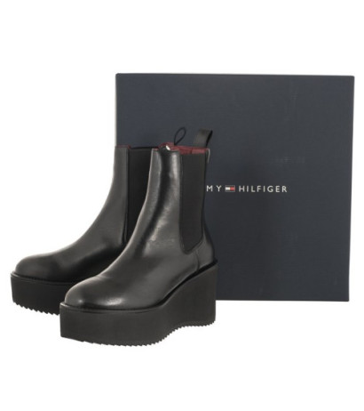 Tommy Hilfiger Elevated Wedge Bootie Black FW0FW07857 BDS (TH861-a) batai