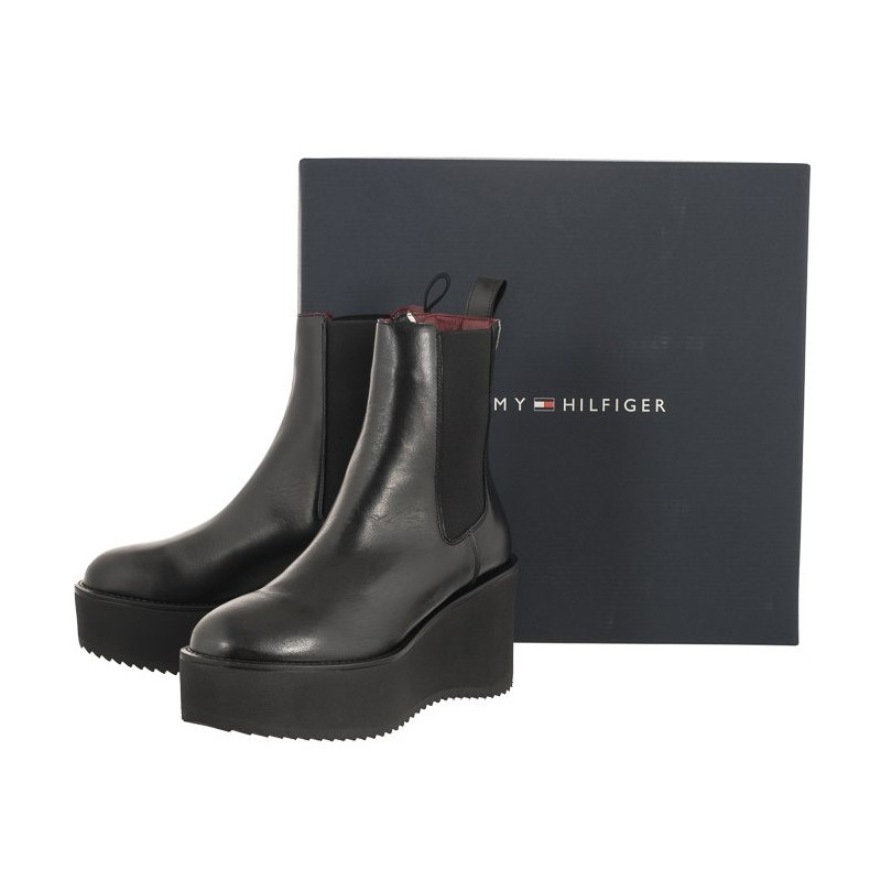 Tommy Hilfiger Elevated Wedge Bootie Black FW0FW07857 BDS (TH861-a) batai