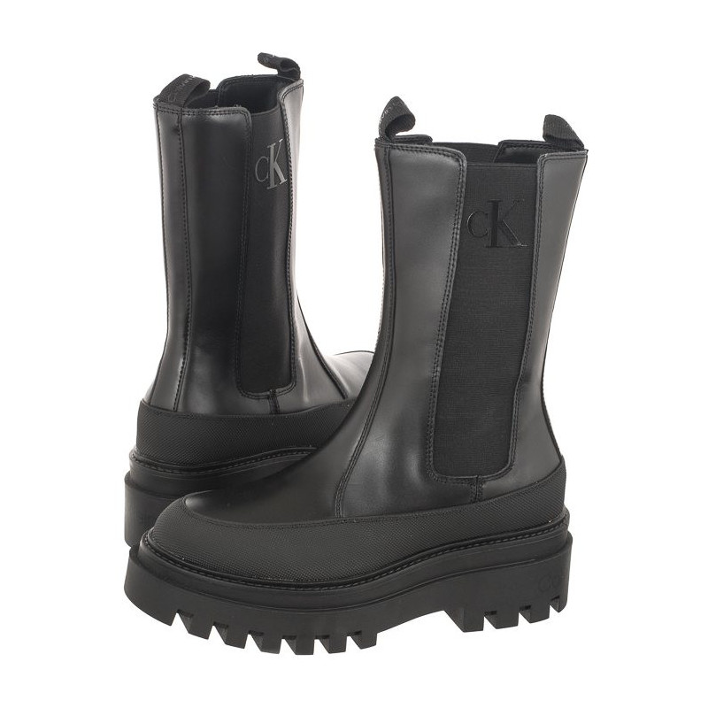 Calvin Klein Flatform Chelsea Boot Lth Wn Triple Black YW0YW01111 0GT (CK386-a) bateliai