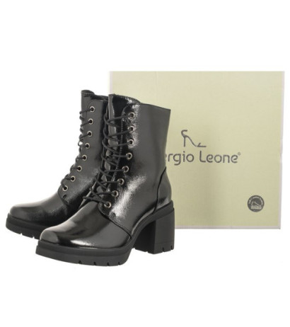 Sergio Leone Czarne Lakierowane BT 208 (SL497-a) bateliai