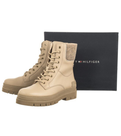 Tommy Hilfiger Feminine Felt Lace Up Bootie Merino FW0FW07500 ABO (TH928-a) batai