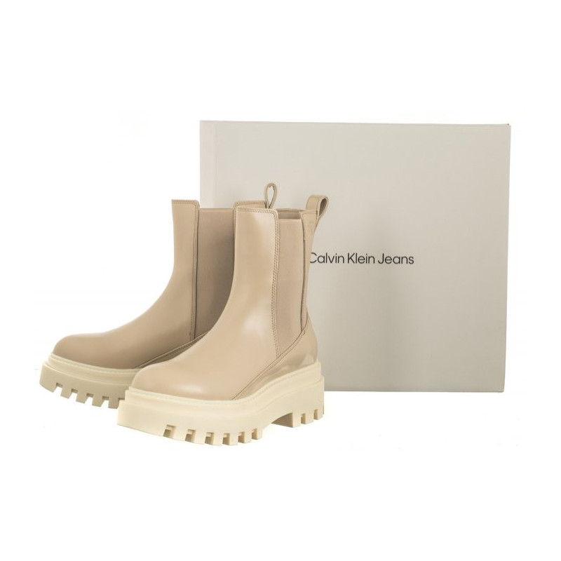 Calvin Klein Chunky Boot Chelsea Lth Mg Sat Cement YW0YW01286 PA5 (CK413-a) batai