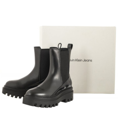 Calvin Klein Chunky Boot Chelsea Lth Mg Sat Triple Black YW0YW01286 0GT (CK413-b) batai