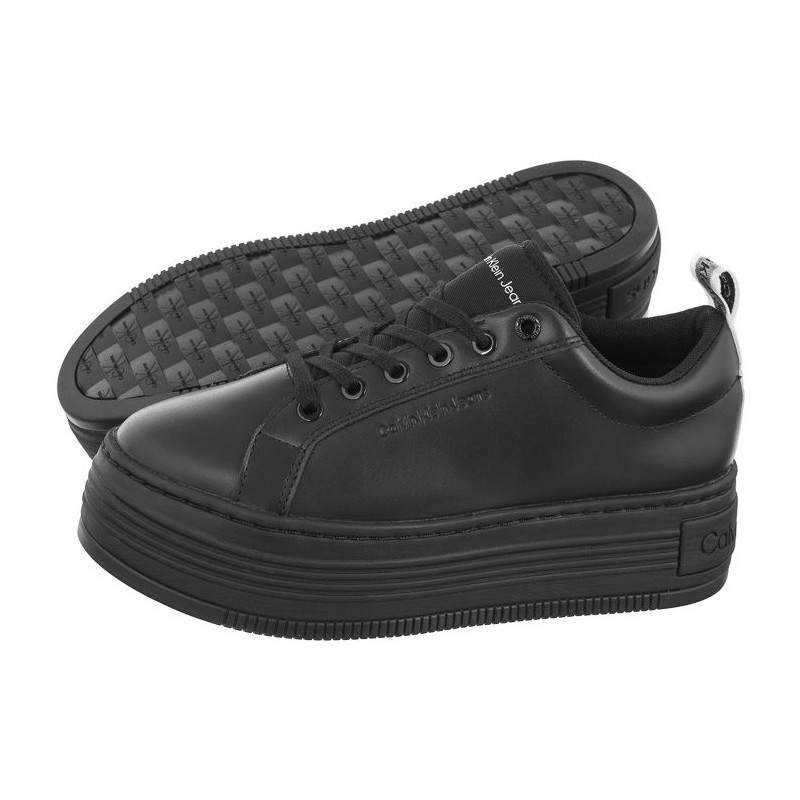 Calvin Klein Bold Flatf Low Laceup Lth In Lum Triple Black YW0YW01309 0GT (CK444-a) bateliai