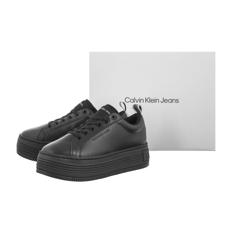 Calvin Klein Bold Flatf Low Laceup Lth In Lum Triple Black YW0YW01309 0GT (CK444-a) bateliai