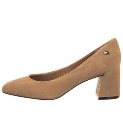 Tommy Hilfiger TH Suede Mid Heel Block Pump Classic Khaki FW0FW07717 RBL (TH1027-b) bateliai
