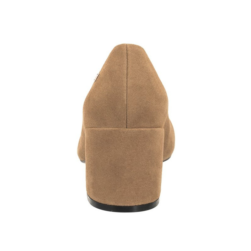 Tommy Hilfiger TH Suede Mid Heel Block Pump Classic Khaki FW0FW07717 RBL (TH1027-b) bateliai