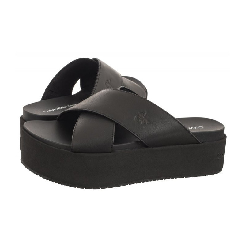 Calvin Klein Flatform Cross MG UC Triple Black YW0YW01349 0GT (CK466-a) bateliai