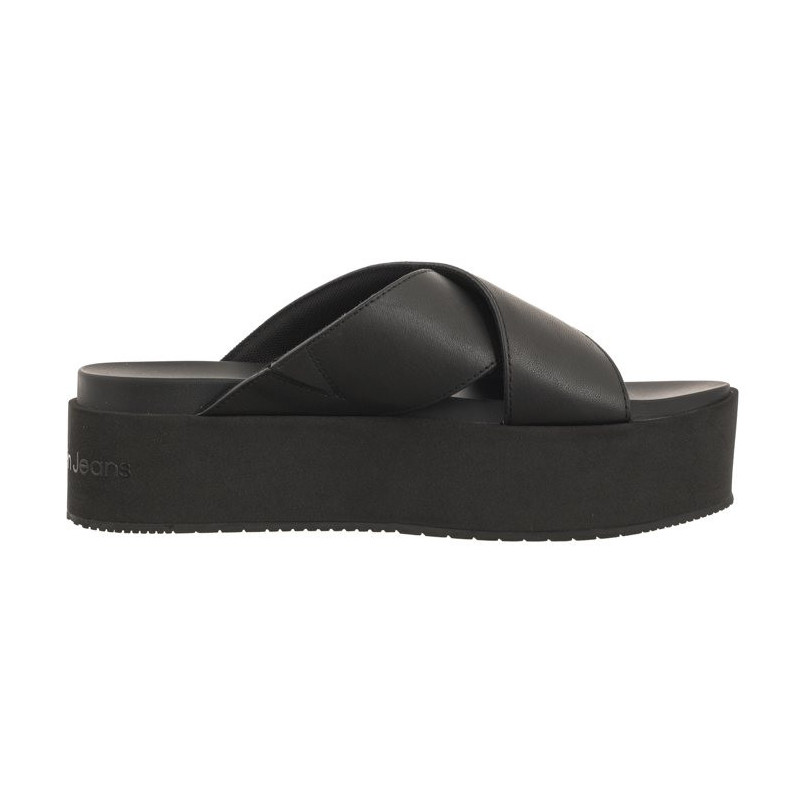 Calvin Klein Flatform Cross MG UC Triple Black YW0YW01349 0GT (CK466-a) Moteriški batai/šlepetės