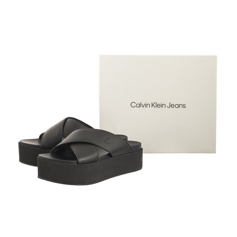 Calvin Klein Flatform Cross MG UC Triple Black YW0YW01349 0GT (CK466-a) bateliai